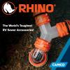 imageCamco RhinoFLEX CamperRV Wye Sewer Hose Fitting  Features 360Degree Swivel Ends ampamp BuiltIn Gaskets for Odor Tight Connection  Allows for 2 Sewer Hoses to Connect to the Same Dump Station 39812quantity 1