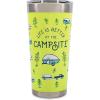 imageCamco Life is Better at The Campsite Tumbler  Heavy Duty Double Wall Vacuum Insulation  Crafted of 188 Stainless Steel  Unique Life is Better at The Campsite Design on Coral Pink  20oz 53061Green RV Sketch