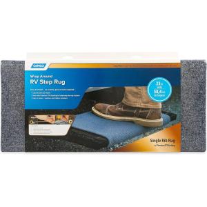 imageCamco 42912 RV Step Rug Premium Wrap Around 100 Polyester 22quot x 23quot  Gray