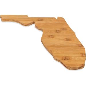 imageCamco 53111 Bamboo Cutting Board FloridaShaped  Perfect for Kitchen Use or Wall Decoration  Moisture ResistantFlorida