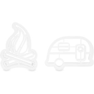 imageCamco 53369 Life is Better at The Campsite Cookie Cutters  Perfect for Making Decorative Cookies  Includes 1 Campfire and 1 RV Cookie Cutter White