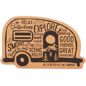 imageCamco 53386 Life is Better at The Campsite Cork Trivet Graffiti RV  Effectively Protects Your Countertops Tabletops and Other Surfaces from Heat Damage