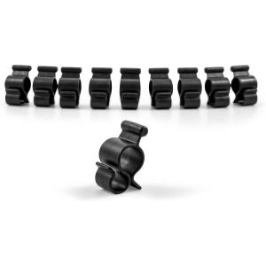 imageCamco Awning Clip for Rope Light 10 Pack  Slides into Awning Roller Bar Channel to Create a Convenient Hook  Two Hanging Positions  Holds Party Lights RV Lights String Lights  Black 42708