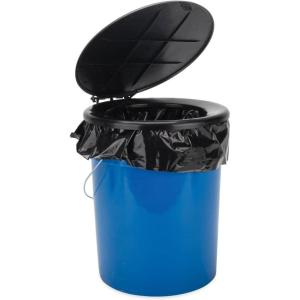 imageCamco Bucket Toilet Seat with Lid  Converts Standard 5 Gallon Bucket into Portable Toilet for Camping  Convenient Camping Toilet for Hunting ampamp More  Includes 3 RV Toilet Waste Bags 41546Portable Toilet Bucket