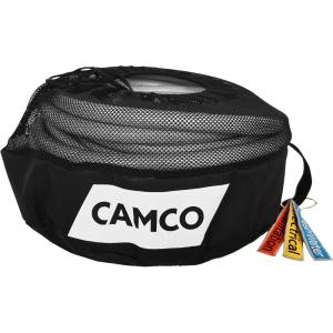 imageCamco Camper ampamp RV Equipment Storage Bag  Features Lined Interior wBreathable Mesh Top ampamp Barrel Lock Clasp  Includes 3 ID Tags for RV Storage and Organization  16 in Diameter x 10 Deep 53097Water Hose Storage Bag