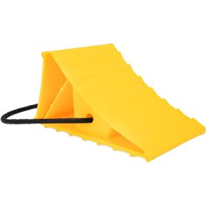 imageCamco Dual Standard RV Wheel Chock wRope  Heavy Duty Trailer Wheel Chock Constructed of Durable Plastic wUV inhibitors  Features Rope Handle for Easy Removal  Use wTires Up to 26in  44470Standard w Rope