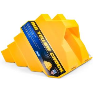 imageCamco Dual Standard RV Wheel Chock wRope  Heavy Duty Trailer Wheel Chock Constructed of Durable Plastic wUV inhibitors  Features Rope Handle for Easy Removal  Use wTires Up to 26in  44470Extra Large