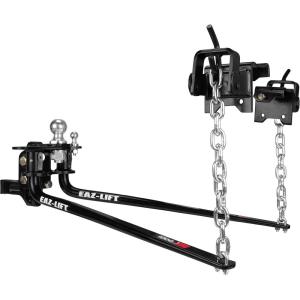imageCamco EazLift Elite 1000lb Weight Distribution Hitch Kit with Manually Adjusted Sway Control  ReadytoTow with PreInstalled Hitch Ball Sway Control Ball UBolts ampamp Chain Package 480581 000 lb Kit