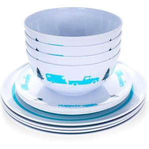 imageCamco Life is Better at The Campsite Bowl White with Teal and Navy Retro RV Trailer and Camper Print  Great for Cereal Fruit and Desert BPA Free Melamine53225Teal