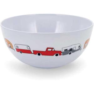 imageCamco Life is Better at The Campsite Bowl White with Teal and Navy Retro RV Trailer and Camper Print  Great for Cereal Fruit and Desert BPA Free Melamine53225RV Print