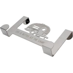 imageCamco Life is Better at The Campsite OverTheCabinet Hooks  Ideal for Small Spaces  Made of Durable Stainless Steel  53381 Silver MediumMedium