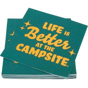 imageCamco Life is Better at the Campsite Paper Napkins Dark Green  6 12quot x 6 12quot  30 count 53495Standard