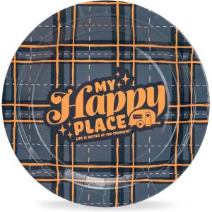 imageCamco Life is Better at the Campsite Paper Plates  7Inch  Blue Plaid  25Count 53494