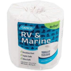 imageCamco Marine ampamp RV Toilet Paper  4Rolls  1Ply Quick Dissolve RV ampamp Marine Septic Safe Bath Tissue  Dye ampamp Fragrance Free  280 Sheets Per Roll 402751 sheet Pack of 6