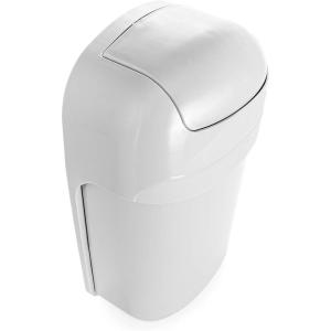 imageCamco RV Cabinet Mount Trash Can  Ideal for Tight Spaces in RVs Boats Dorms Kitchens Bathrooms Laundry Rooms and More  SpringTop Lid  3Quart White 439615Quart