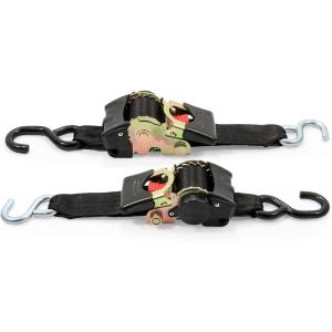 imageCamco Retractable Transom Tie Down Straps  Break Strength of 3330lbs and Safe Working Load of 1100lb  2Pack Durable Polyester Webbing 50031