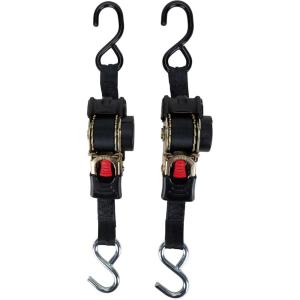 imageCamco Retractable Transom Tie Down Straps 6Foot 1500 lb Break Strength 500 lb Safe Working Load 2Pack 50033