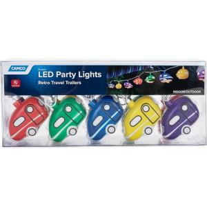 imageCamco Retro Travel Trailer Party Lights  Features an 8 Strand with 10 Travel Trailer Lights  Camping String Lights  Perfect for RV Awnings and Campsite Dcor 42655