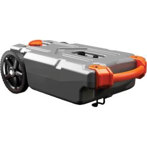 imageCamco Rhino 28Gallon Portable CamperRV Tote Tank  Features 2 Steerable NoFlat Front Wheels ampamp BuiltIn Gate Valve  Includes Removable 24quot Tow Bar 3 Sewer Hose ampamp More RV Accessories 3900515 Gallon