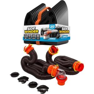 imageCamco Rhino RV Sewer Hose Kit  Includes RhinoFLEX 20ft Sewer Hose ampamp Sidewinder 20ft Sewer Hose Support  Superior RV Tank Dumping 39799Rhino Sewer Hose wSidewinder