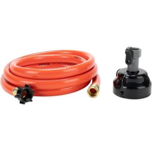 imageCamco RhinoFlex 10Ft RV CleanOut GrayBlack Water Hose with Rinser Cap  Features 4Way Water Pressure Blaster ampamp Water Shutoff Valve  Great for Cleaning Camper Black Water Tanks ampamp More 22999One Size