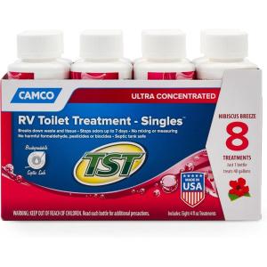 imageCamco TST MAX RV Toilet Treatment 1Gallon  Control Unwanted RV Sewer Odors ampamp Break Down Waste and RV Toilet Paper  Biodegradable Septic Safe Formula  Orange Scent 41173Hibiscus Breeze