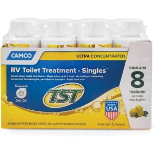 imageCamco TST MAX RV Toilet Treatment 1Gallon  Control Unwanted RV Sewer Odors ampamp Break Down Waste and RV Toilet Paper  Biodegradable Septic Safe Formula  Orange Scent 41173Lemon