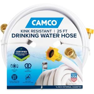 imageCamco TastePURE 10Ft Water Hose  RV Drinking Water Hose Contains No Lead No BPA ampamp No Phthalate  Features DiamondHatch Reinforced PVC Design  12 Inside Diameter Made in the USA 2274358Inch ID