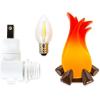 imageCamco Campfire Plugin Nightlight with 360 Degree Swivel Base Uses LED Bulbs Creates Warm Glow Fun Design Great for RVs and Campers 53087