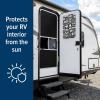 imageCamco Life is Better at The Campsite RV Door Window Light Blocking Shade  Helps Keep The Interior Temperature Cooler in Hot Weather  Provides Added Privacy  53051Graffiti Outsider