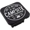 imageCamco Life is Better at The Campsite Hitch Receiver Cover  Protects Your Trailer Hitch Receiver from Debris Dirt Water and Rust  Life is Better at The Campsite Sketch Logo BlackSilver 53410Life is Better at the Campsite Emblem