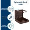imageCamco CamperRV Drink Holder  Features Adjustable SpaceSaving Design ampamp Holds Almost Any Size Mug Cup Bottle or Can  Extra Cup Holder for Cars Trucks RVs Vans Boats and More  White 44040Brown