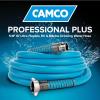 imageCamco EvoFlex 25Foot Drinking Water Hose  Features an Extra Flexible Construction  Stainless Steel Strain Reliefs on Each Hose End  Ideal for RV and Marine Use 22594Blue  Extra Flexible with Stainless Steel Ends