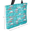imageCamco Life is Better at The Campsite Canvas Tote Magnetic ClosureTeal With Sketch Design
