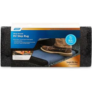 imageCamco 42909 Black Premium Wrap Around RV Step Rug 100 Polyester 22quot x 23quotBlack