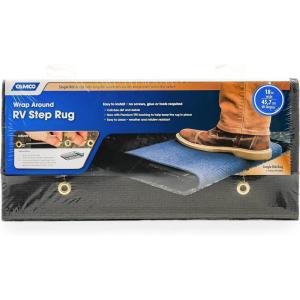 imageCamco 42909 Black Premium Wrap Around RV Step Rug 100 Polyester 22quot x 23quotGrey