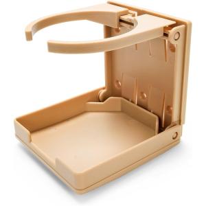 imageCamco CamperRV Drink Holder  Features Adjustable SpaceSaving Design ampamp Holds Almost Any Size Mug Cup Bottle or Can  Extra Cup Holder for Cars Trucks RVs Vans Boats and More  White 44040Khaki