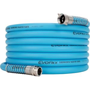 imageCamco EvoFlex 25Foot Drinking Water Hose  Features an Extra Flexible Construction  Stainless Steel Strain Reliefs on Each Hose End  Ideal for RV and Marine Use 22594Blue  Extra Flexible with Stainless Steel Ends