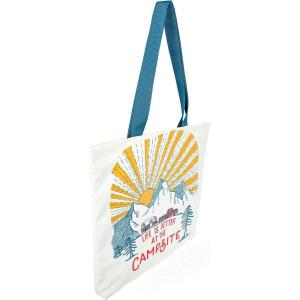 imageCamco Life is Better at The Campsite Canvas Tote Magnetic ClosureBeige With Sunrise Design
