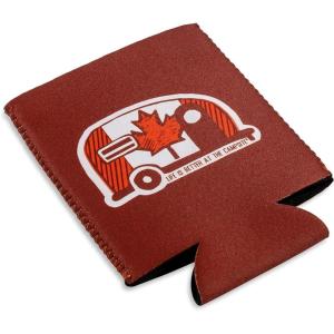 imageCamco Life is Better at The Campsite Sleeve  Neoprene Soda or Beer Coolie Fits 12 oz Cans Navy Blue and Gold Seal  53247RedMulticolor