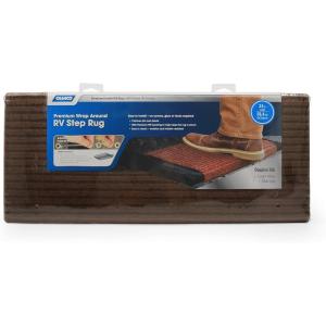 imageCamco RV Wrap Around Double Ribbed Step Rug  Easy Install  Easy to Clean  Blue 42954Brown