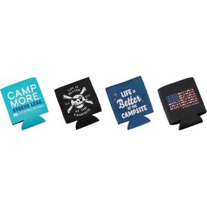 imageCamco Life is Better at The Campsite Cozie Can Cooler  Features a Soft Neoprene Material Unique RVThemed Designs and is Ideal for RVs Campers Travel Trailers Boats and More  4Pack 53418