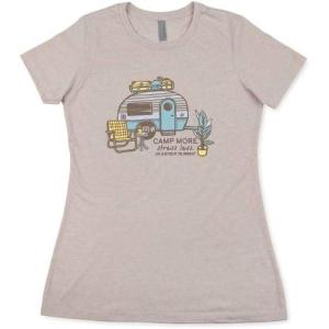 imageCamco Life is Better at The Campsite Crew Neck Short Sleeve TShirt  Features Soft Jersey Fabric Camp More Stress Less RV Design on Sand Color and is Machine Washable  Medium 53426