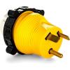 imageCamco Power Grip CamperRV 30A50A Locking Adapter  Compatible with 50Amp Locking Plugs  Weatherproof Connection  125 Volt  3750 Watt 55643