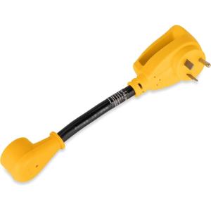 imageCamco 12quot PowerGrip Dogbone Electrical Adapter with Handle  30 amp Male to 15 amp Female 55155
