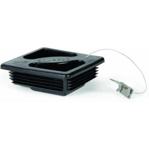 imageCamco No Insect Bumper Cap with Saver  Features Small Holes to Increase Airflow and Block Insects  Easy Installation and Removal  Fits Standard RV 4inch Square Bumpers  Black 40324Small