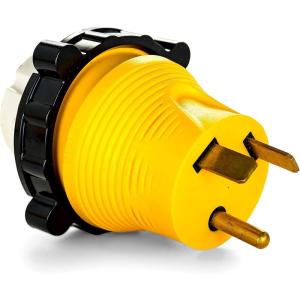 imageCamco Power Grip CamperRV 30A50A Locking Adapter  Compatible with 50Amp Locking Plugs  Weatherproof Connection  125 Volt  3750 Watt 55643