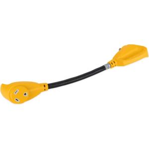 imageCamco PowerGrip CamperRV 30Amp Dogbone Extenders  Features 30Amp Plug ampamp 30 Amp Connector  Rated for 125Volts3750Watts  18Inches 5520530 AMP