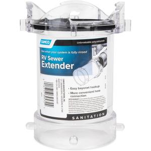 imageCamco RV Clear Sewage Hose Adapter  Extend Your Sewer Hose Outlet  See When the System is Fully Rinsed  5inch 395725  Inch