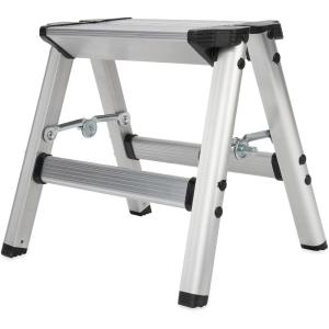 imageCamco Folding Metal Step Stool  Perfect for Hard to Reach Areas in Kitchens and Closets Great as a Truck Stool Folds for Easy Storage 43672 SilverOne SizeOne Size